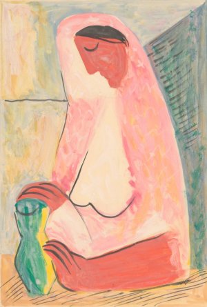 Woman with a Vase by Mikulas Galanda Oil Painting