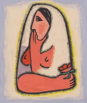 Woman with Flower by Mikulas Galanda Oil Painting