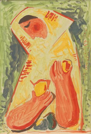 Woman with Fruits by Mikulas Galanda Oil Painting