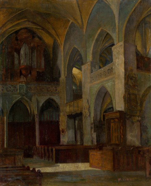 Inside The Church Of St. James In Levoca  by Milan Florian - Hand-Painted Oil Painting Reproduction