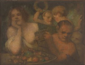 Bacchanalia by Milan Thomka Mitrovsky Oil Painting