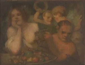 Bacchanalia by Milan Thomka Mitrovsky Oil Painting