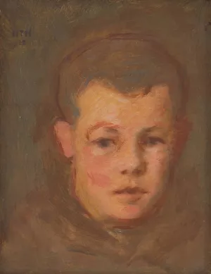 Boy's head by Milan Thomka Mitrovsky Oil Painting