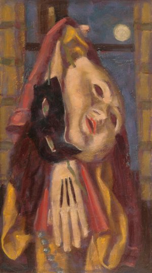 Carnival Stil Life by Milan Thomka Mitrovsky Oil Painting