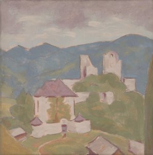 Landscape With Ruins by Milan Thomka Mitrovsky Oil Painting
