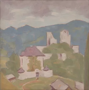 Landscape With Ruins by Milan Thomka Mitrovsky Oil Painting