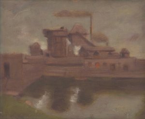Old Factory by Milan Thomka Mitrovsky Oil Painting