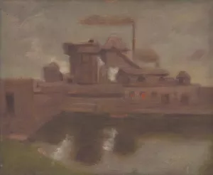Old Factory by Milan Thomka Mitrovsky Oil Painting