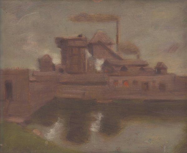 Main Product Photo of Old Factory  Painting by Milan Thomka Mitrovsky