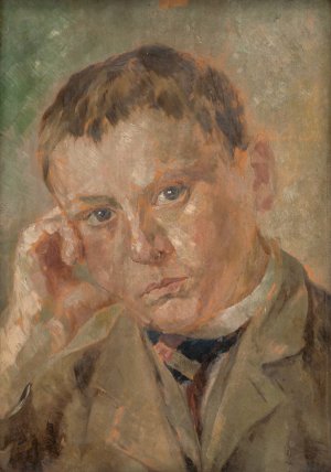Portrait of a Boy by Milan Thomka Mitrovsky Oil Painting