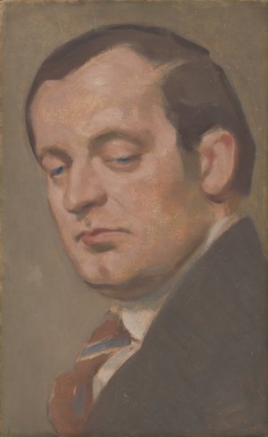 Portrait of a Man with Tie by Milan Thomka Mitrovsky Oil Painting