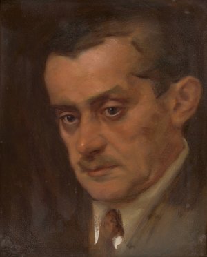 Portrait of a Man by Milan Thomka Mitrovsky Oil Painting
