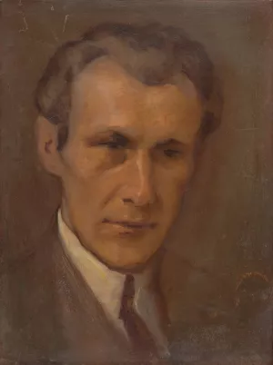 Portrait of a Young Man by Milan Thomka Mitrovsky Oil Painting