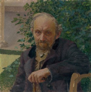 Portrait of an Old Man by Milan Thomka Mitrovsky Oil Painting