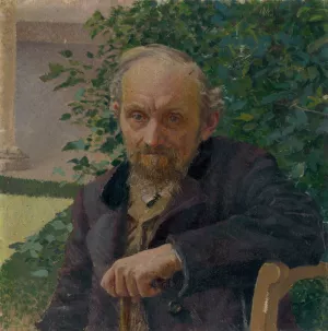 Portrait of an Old Man by Milan Thomka Mitrovsky Oil Painting