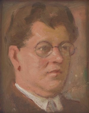Portrait of an unknown man by Milan Thomka Mitrovsky Oil Painting