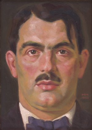Portrait of E. B. Lukac by Milan Thomka Mitrovsky Oil Painting