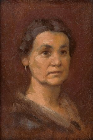 Portrait of Mrs. Srobarova by Milan Thomka Mitrovsky Oil Painting