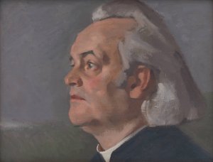 Portrait of Msgr. Alojz Koliska by Milan Thomka Mitrovsky Oil Painting