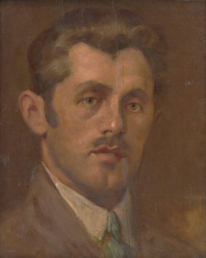 Portrait of P. Trunkat by Milan Thomka Mitrovsky Oil Painting