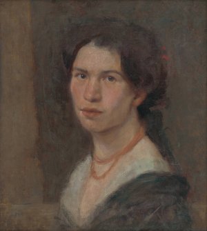 Portrait of the Artist Jonasova by Milan Thomka Mitrovsky Oil Painting