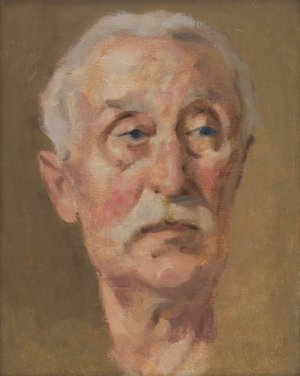 Portrait of the Artist's Father by Milan Thomka Mitrovsky Oil Painting