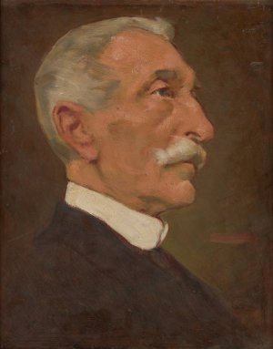 Portrait of the Artist's Father by Milan Thomka Mitrovsky Oil Painting