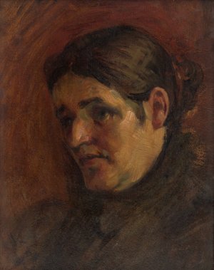 Portrait of the Artist's Mother by Milan Thomka Mitrovsky Oil Painting