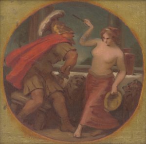Round Study of Composition from Roman History by Milan Thomka Mitrovsky Oil Painting