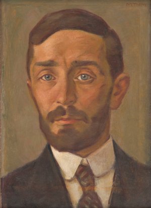 Self-Portrait by Milan Thomka Mitrovsky Oil Painting