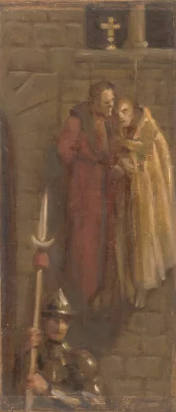 Sketch of Historical Composition II. by Milan Thomka Mitrovsky Oil Painting