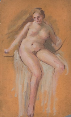 Study for the Painting 'Lady Godiva' by Milan Thomka Mitrovsky Oil Painting