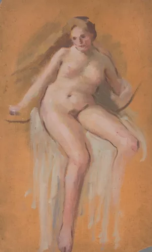 Study for the Painting 'Lady Godiva' by Milan Thomka Mitrovsky Oil Painting