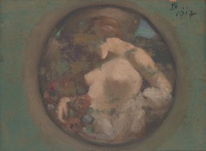 Study for the Painting 'Night' by Milan Thomka Mitrovsky Oil Painting