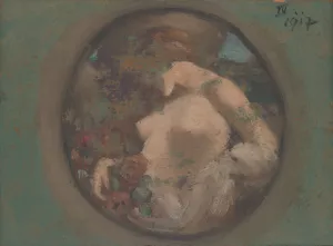 Study for the Painting 'Night' by Milan Thomka Mitrovsky Oil Painting