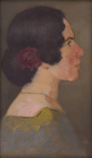 Study for the Portrait of the Artist JonaSova by Milan Thomka Mitrovsky Oil Painting