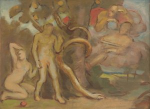 Temptation 'Adam and Eve' by Milan Thomka Mitrovsky Oil Painting
