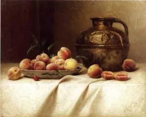 Peaches and Brass Jug by Milne Ramsey Oil Painting