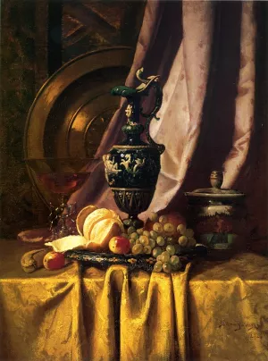 Still Life with Ewer and Fruit by Milne Ramsey - Oil Painting Reproduction