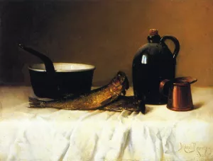 Still Life with Herring, Pot, Jug and Measure by Milne Ramsey - Oil Painting Reproduction