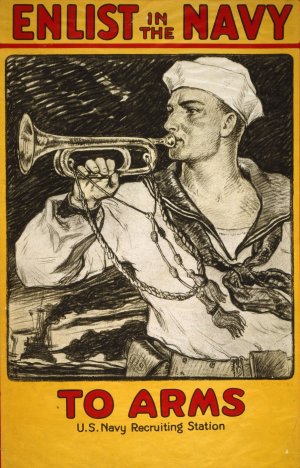 Enlist in the Navy To arms by Milton Bancroft Oil Painting
