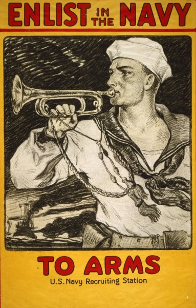 Enlist in the Navy To arms  by Milton Bancroft - Hand-Painted Oil Painting Reproduction