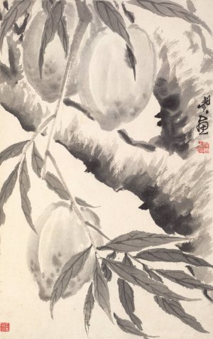 Peaches by Min Zhen Oil Painting