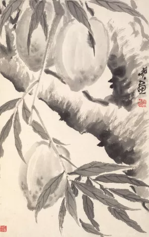 Peaches by Min Zhen Oil Painting