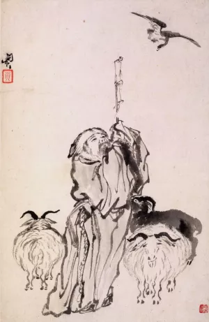 Su Wu the Shepherd by Min Zhen Oil Painting
