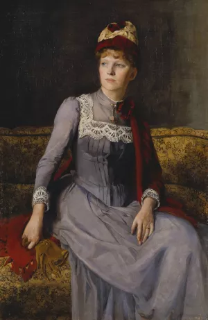 Mrs Anna Flensburg by Mina Carlson-Bredberg Oil Painting