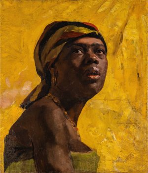 Portrait Study by Mina Carlson-Bredberg Oil Painting