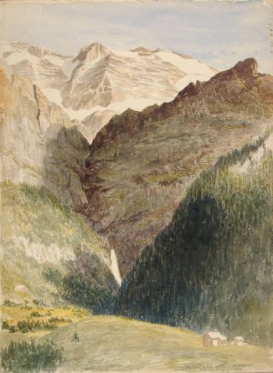 Glacier And Falls by Miner Kilbourne Kellogg Oil Painting