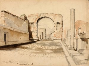 Principal Entrance To The Forum, Pompeii by Miner Kilbourne Kellogg Oil Painting