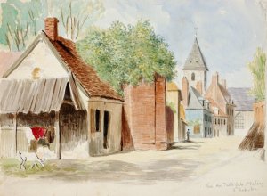 Rue du Puits Sale, St. Valery by Miner Kilbourne Kellogg Oil Painting